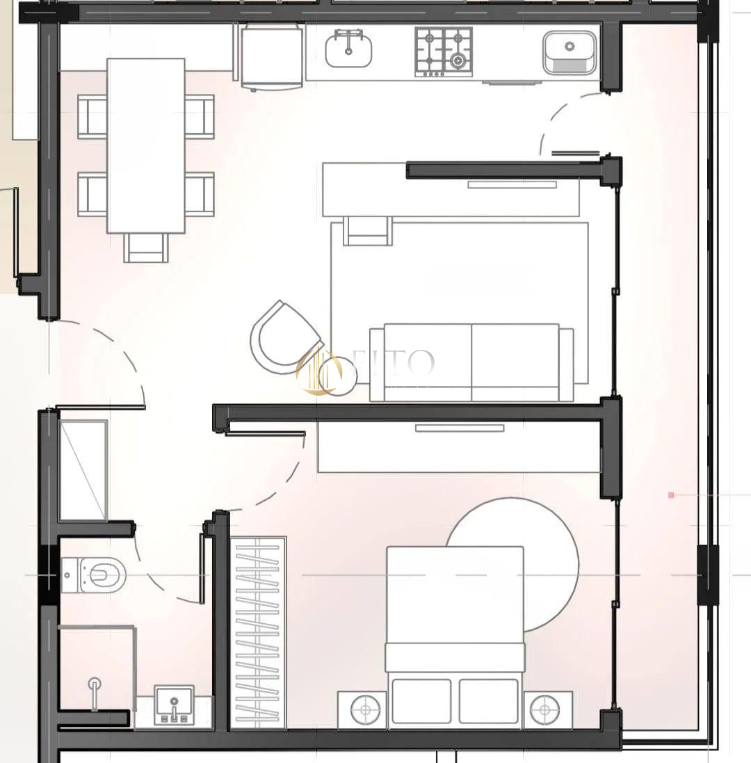 Apartamento com 01 quarto à 600m da praia de Jurerê. - Fito Imóveis