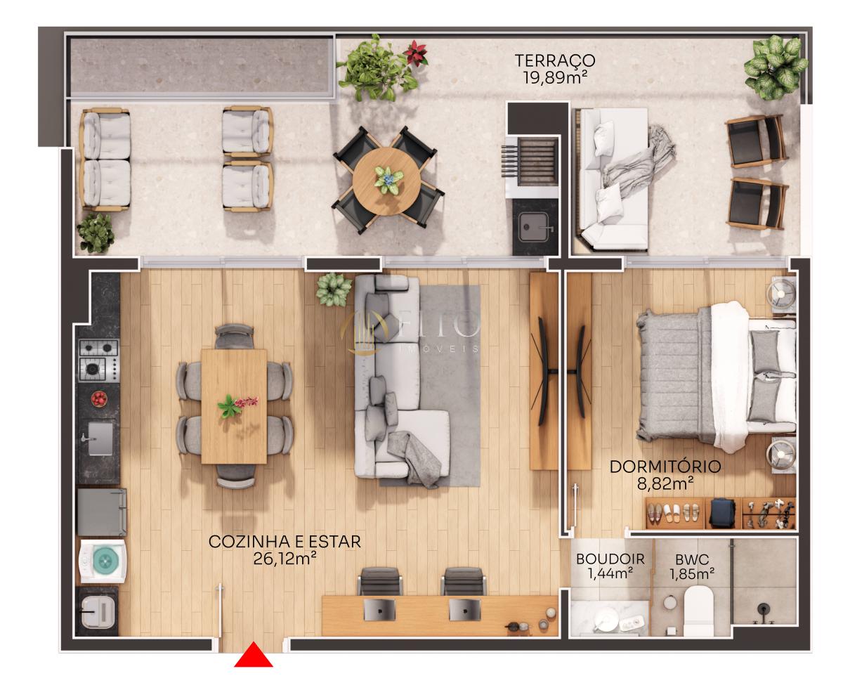 Cobertura à venda em Florianópolis, Jurerê, com 1 quarto, 65,66m² - Fito Imóveis