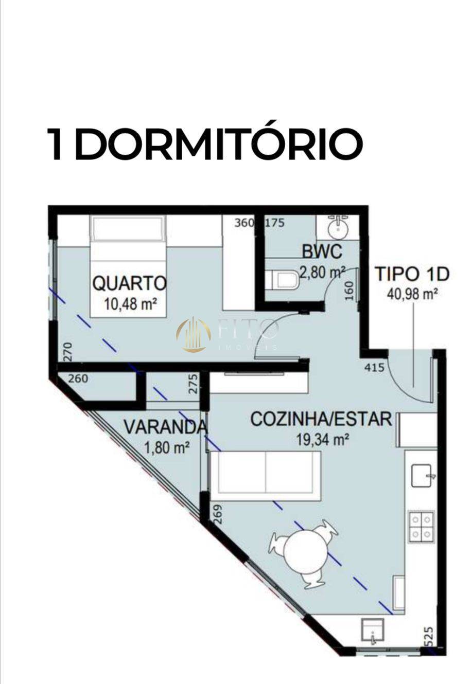 Apartamento à venda em Florianópolis, Canasvieiras, com 1 quarto, 40,20m² - Fito Imóveis